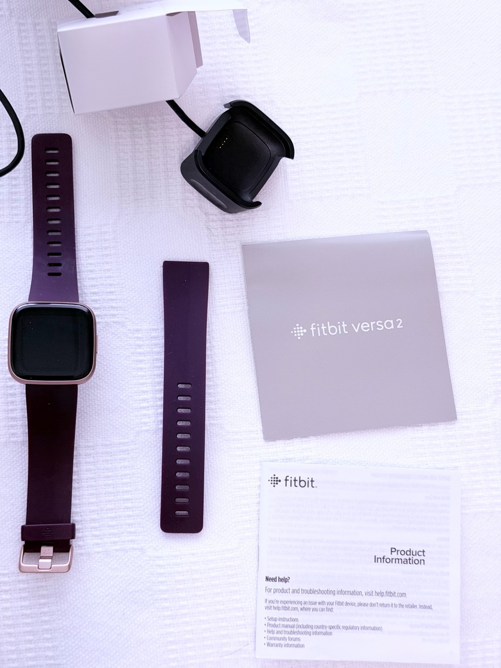 fitbit Versa 2 Smartwatch - Deep Purple with Rose Gold Case - Picture 11 of 16